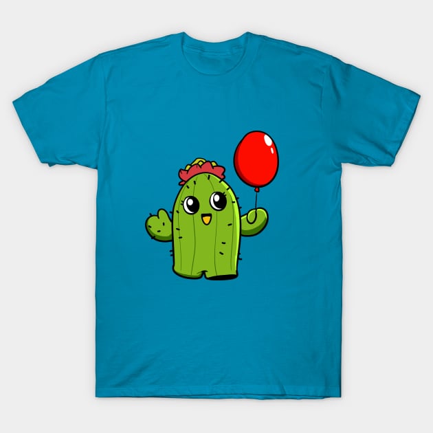 Cactus Balloon T-Shirt by WildSloths